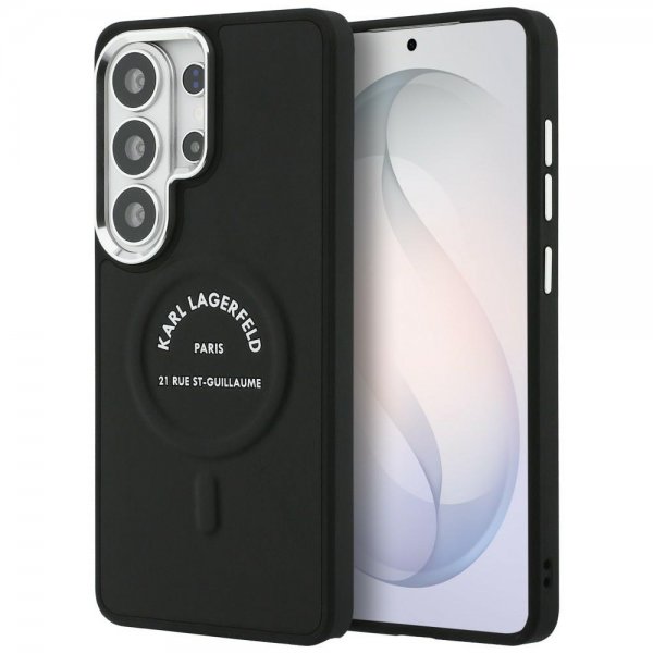 Karl Lagerfeld Samsung Galaxy S26 Ultra -kuori, kohokuvioitu MagSafe RSG musta