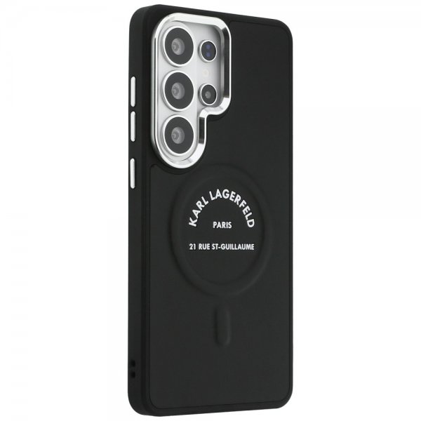 Karl Lagerfeld Samsung Galaxy S26 Ultra -kuori, kohokuvioitu MagSafe RSG musta