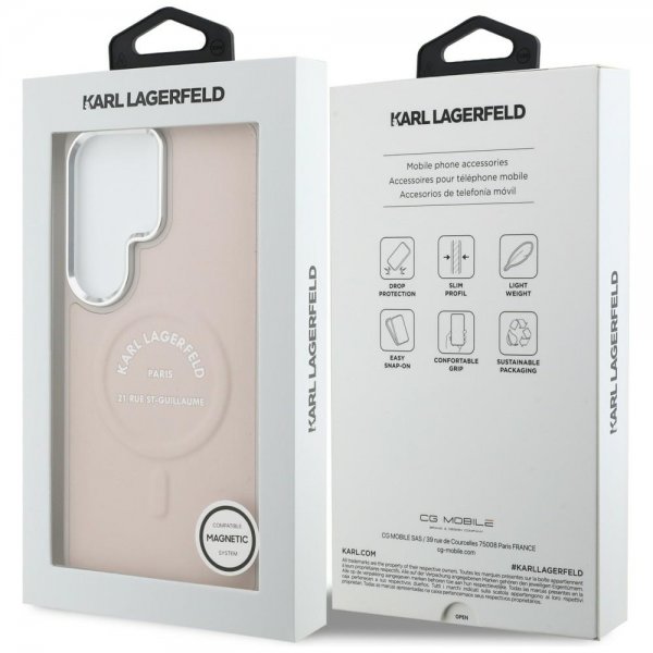 Karl Lagerfeld Samsung Galaxy S26 Ultra Kuoret Kohokuvioitu MagSafe RSG Pinkki