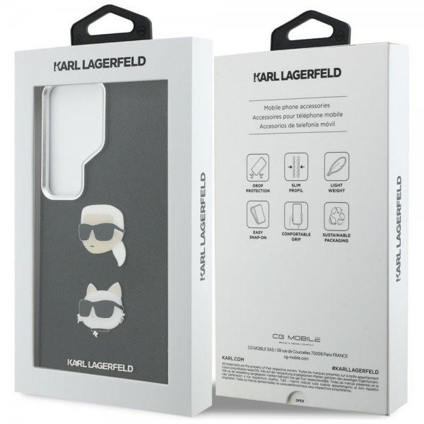 Karl Lagerfeld Samsung Galaxy S26 Ultra Saffiano Karl & Choupette -suojakuori, musta