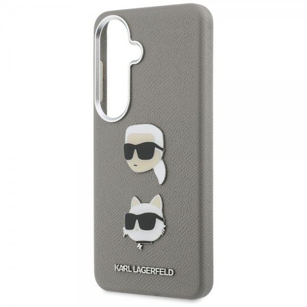 Karl Lagerfeld Samsung Galaxy S26 Saffiano Karl & Choupette -suojakuori, hopea