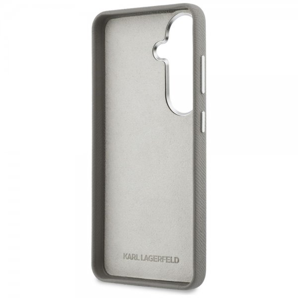 Karl Lagerfeld Samsung Galaxy S26 Saffiano Karl & Choupette -suojakuori, hopea