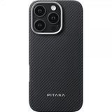 Pitaka iPhone 16 Pro Max Kuori Ultra-Slim Case MagSafe Musta/Harmaa Twill