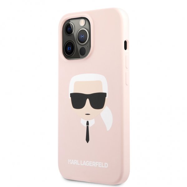 Karl Lagerfeld iPhone 13 Pro Suojakuori Liquid Silicone Vaaleanpunainen
