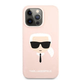 Karl Lagerfeld iPhone 13 Pro Suojakuori Liquid Silicone Vaaleanpunainen