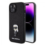 Karl Lagerfeld iPhone 15 Kuoret Fixed Glitter Musta