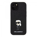 Karl Lagerfeld iPhone 15 Kuoret Fixed Glitter Musta