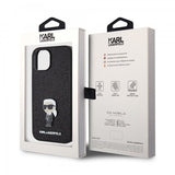 Karl Lagerfeld iPhone 15 Kuoret Fixed Glitter Musta