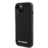 Karl Lagerfeld iPhone 15 Suojakuori Quilted K Pattern Musta