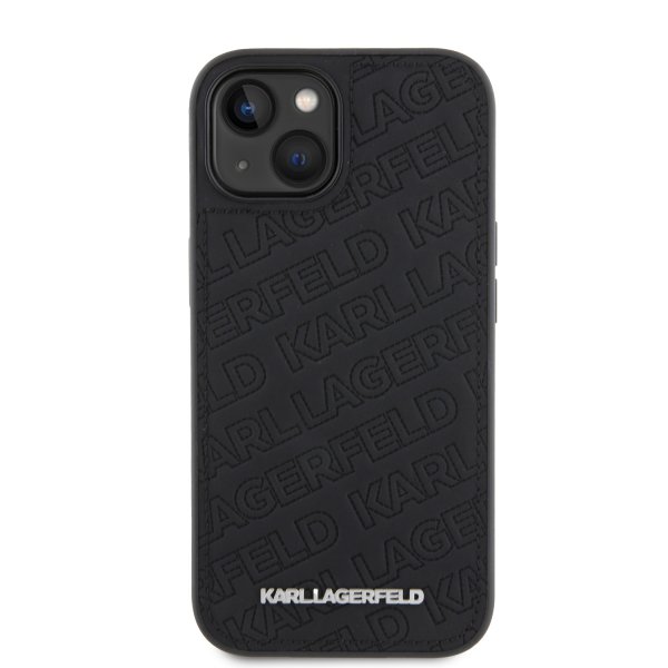 Karl Lagerfeld iPhone 15 Suojakuori Quilted K Pattern Musta