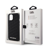 Karl Lagerfeld iPhone 15 Suojakuori Quilted K Pattern Musta