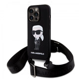 Karl Lagerfeld iPhone 15 -kuori Ikonik Crossbody Musta