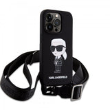 Karl Lagerfeld iPhone 15 -kuori Ikonik Crossbody Musta