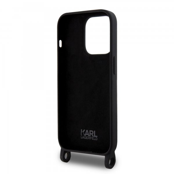Karl Lagerfeld iPhone 15 -kuori Ikonik Crossbody Musta