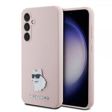 Karl Lagerfeld Samsung Galaxy S23 FE Liquid Silicone Choupette -kuori, pinkki