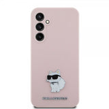 Karl Lagerfeld Samsung Galaxy S23 FE Liquid Silicone Choupette -kuori, pinkki