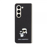 Karl Lagerfeld Samsung Galaxy Z Fold 5 -kuori NFT Karl & Choupette Pin Saffiano Musta
