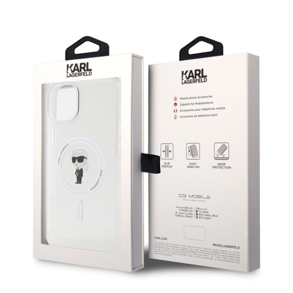 Karl Lagerfeld iPhone 15 Plus Suojakuori Ikonik MagSafe Läpinäkyvä