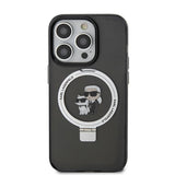 Karl Lagerfeld iPhone 15 Plus Suojakuori Sormusteline MagSafe Musta