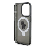 Karl Lagerfeld iPhone 15 -suojakuori sormipidikkeellä ja MagSafella, musta