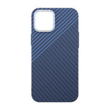 iPhone 12 Pro Max Kuori Hiilikuitukuvio Sininen Harmaa