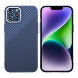 iPhone 12 Pro Max Kuori Hiilikuitukuvio Sininen Harmaa