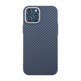 iPhone 12 Pro Max Kuori Hiilikuitukuvio Sininen