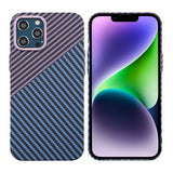 iPhone 12 Pro Max Suojakuori Hiilikuitukuvio Sininen Violetti