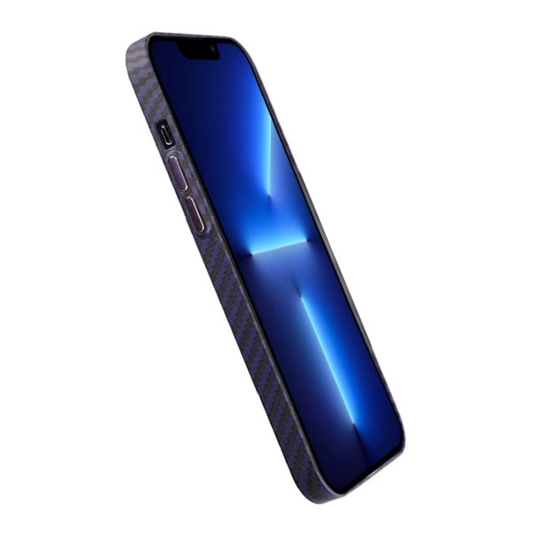 iPhone 12 Pro Max Kuori Hiilikuitukuvioitu Liila