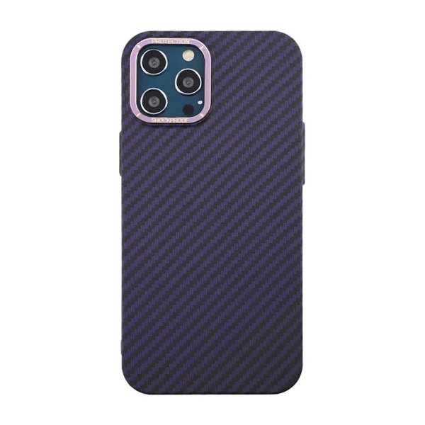 iPhone 12 Pro Max Kuori Hiilikuitukuvioitu Liila