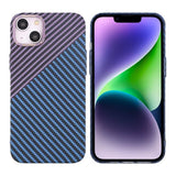 iPhone 13 Kuori Hiilikuitukuvio Sininen Violetti