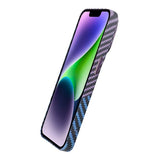 iPhone 13 Kuori Hiilikuitukuvio Sininen Violetti