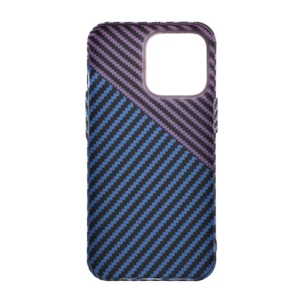 iPhone 13 Pro Kuoret Hiilikuitukuvio Sininen Purppura