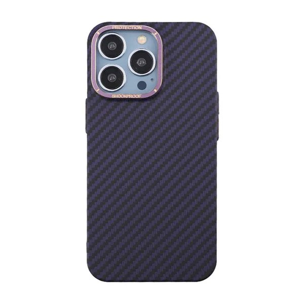 iPhone 13 Pro Carbon Fiber Pattern Case Lila