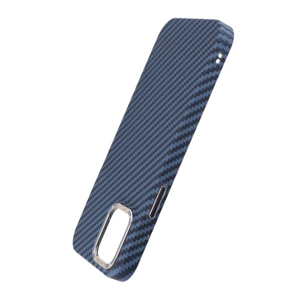 iPhone 13 Pro Max -kotelo hiilikuitukuviolla, sininen