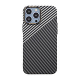 iPhone 13 Pro Max Suojakuori Hiilikuitukuvio Musta Valkoinen