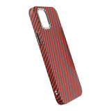 iPhone 13 Pro Kuori Hiilikuitukuvio Punainen