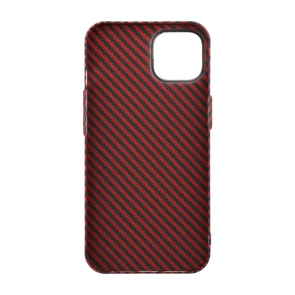 iPhone 13 Kuori Hiilikuitukuvio Punainen