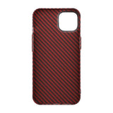 iPhone 13 Kuori Hiilikuitukuvio Punainen