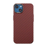 iPhone 13 Kuori Hiilikuitukuvio Punainen