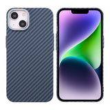 iPhone 14 Kuori Hiilikuitukuvio Sininen
