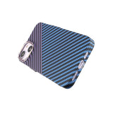 iPhone 14 Kuori Hiilikuitukuvio Sininen Violetti
