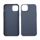 iPhone 14 Plus -kuoret hiilikuitukuvioinnilla, sininen