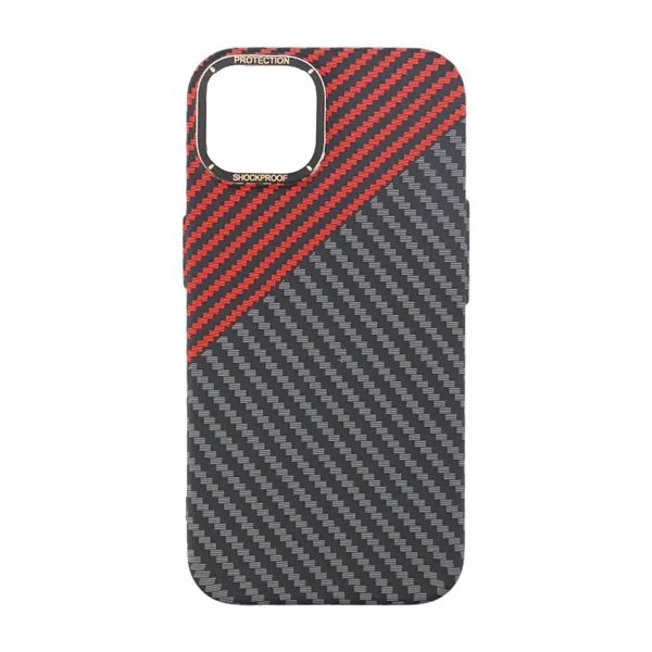 iPhone 14 Plus -kuoret hiilikuitukuvioitu punamusta