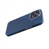 iPhone 14 Pro Kuori Hiilikuitukuvio Sininen Harmaa