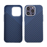 iPhone 14 Pro Kuori Hiilikuitukuvio Sininen Harmaa