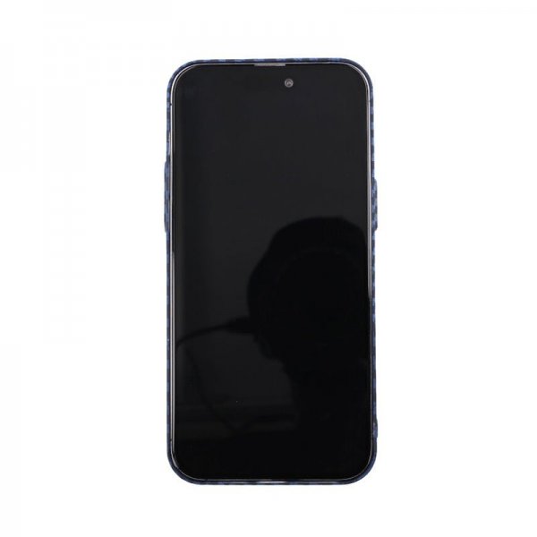 iPhone 14 Pro Max Suojakuori Hiilikuitukuvio Sininen Harmaa