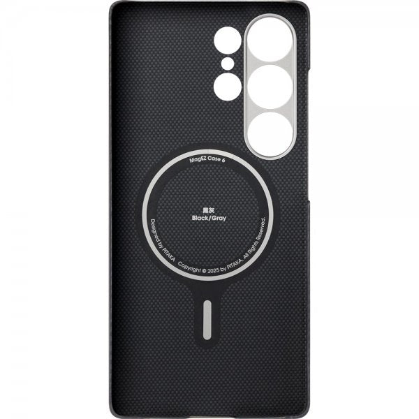 Pitaka Samsung Galaxy S25 Ultra Kuori Ultra-Slim Case MagSafe Musta/Harmaa Twill