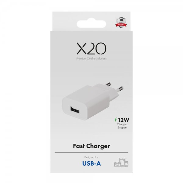 X2O Laturi 12W USB-A Valkoinen