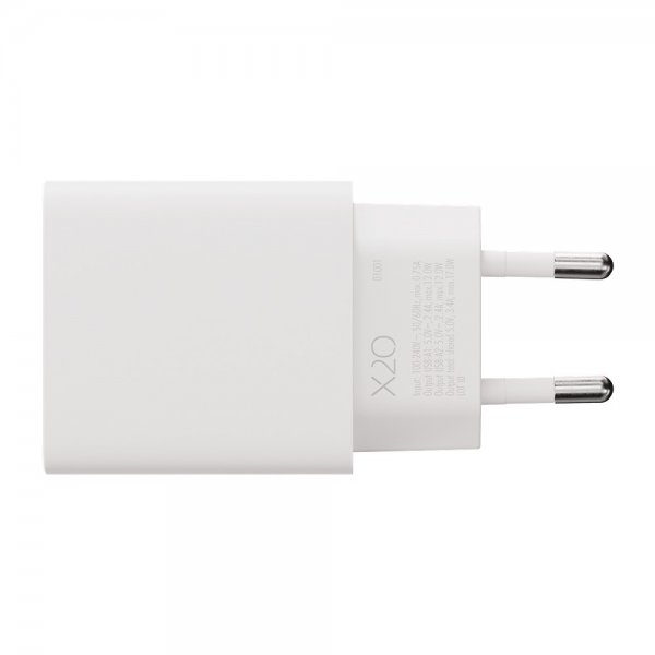 X2O Laturi 17W Kaksi USB-A/USB-A Valkoinen